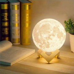 16-in-1 LED Moon Lamp – Magical Ambience with Adjustable Colors & Wooden Stand