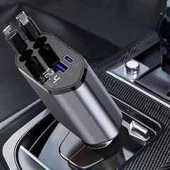 4-in-1 Retractable Car Charger For Android and iPhone 📱