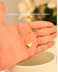 قلادة على شكل قلب لطيف مطلية بالذهب عيار 24 قيراطًا مع تغليف هدايا 💖