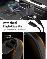 4-in-1 Retractable Car Charger For Android and iPhone 📱