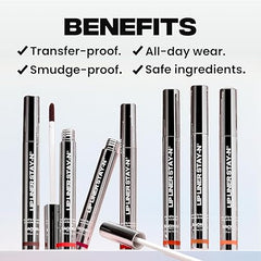 قلم تحديد الشفاه Sacheu STAY-N Peel Off Lip Stain — أحمر شفاه مطفي يدوم طويلاً مقاوم لنقل وشم الشفاه، غني بحمض الهيالورونيك وفيتامين E لجميع أنواع البشرة — نباتي وخالٍ من القسوة، MUAH-VE