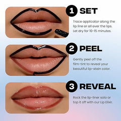 قلم تحديد الشفاه Sacheu STAY-N Peel Off Lip Stain — أحمر شفاه مطفي يدوم طويلاً مقاوم لنقل وشم الشفاه، غني بحمض الهيالورونيك وفيتامين E لجميع أنواع البشرة — نباتي وخالٍ من القسوة، MUAH-VE