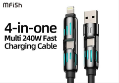 4in1 USB Cable USBA/C- C/Lightning 1meter