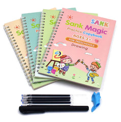 MagicGroove Tracing Book: Reusable Handwriting Practice with Disappearing Ink & Grooves