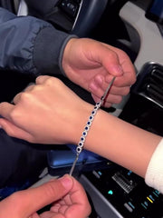 سوار بأحجار كبيرة من الماس الأزرق مع علبة فاخرة 🇫🇷