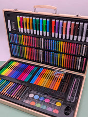 WOODEN ART COLOURING CASE 180 PCS