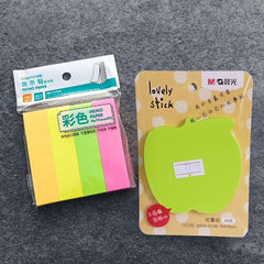 Apple and 4 slide color Sticky Notes for office and students
