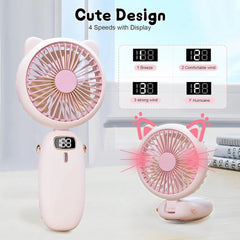 Plastic Pink Handheld Mini Fan