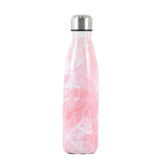 500ML Premium Marble Finish Stainless Steel Cup, Cola Bottle Thermos for Cycling, Travel