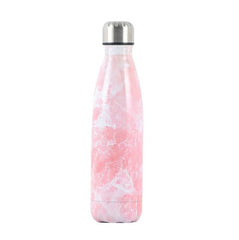 500ML Premium Marble Finish Stainless Steel Cup, Cola Bottle Thermos for Cycling, Travel