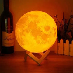 16-in-1 LED Moon Lamp – Magical Ambience with Adjustable Colors & Wooden Stand