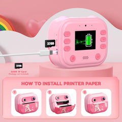 Camera for Kids, Instant Camera Print 1080P 2.0 Inch Screen | كاميرا للأطفال، طباعة فورية بدقة 1080 بكسل وشاشة 2.0 بوصة