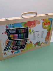 WOODEN ART COLOURING CASE 180 PCS