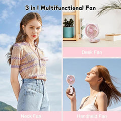 Plastic Pink Handheld Mini Fan