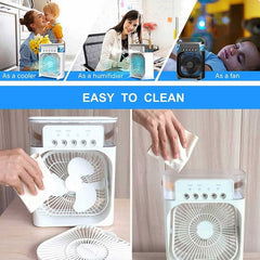 Mini Air Conditioner Fan Premium 3 In 1 Desk Cooling Fan Spray Fan